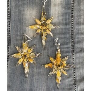 Vintage Acrylic Star Ornaments  Christmas Preserved Flowers Dried Atomic Lot 3